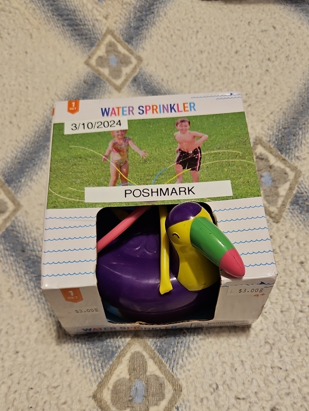 Colorful Kids Water Sprinkler Toucan - Purple/Yellow/Green/Pink